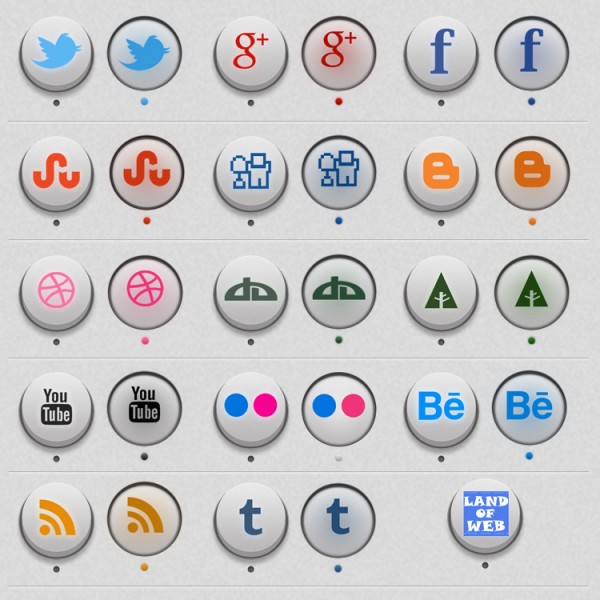 3D Circle Social Icons