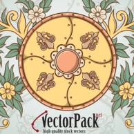 Shield and Floral Vector Element