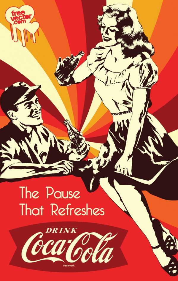 Vintage Coca-Cola Poster Vector